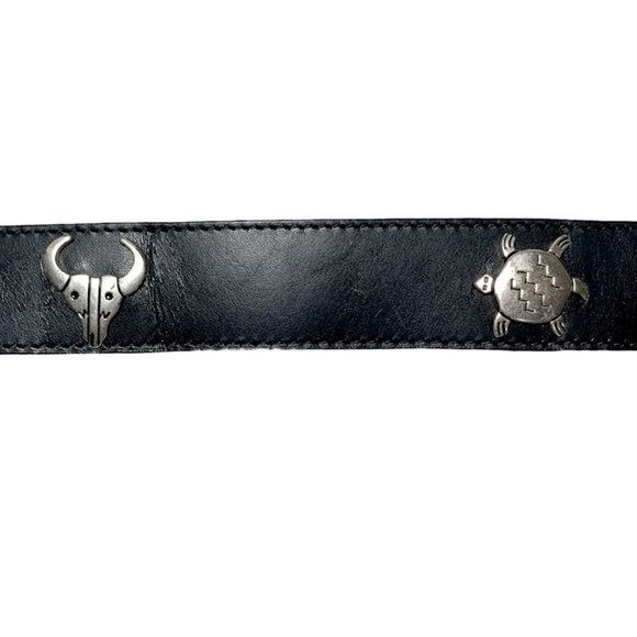 VINTAGE 1990 Native American Leather Animal Spirit Totem Belt - Picture 6 of 10